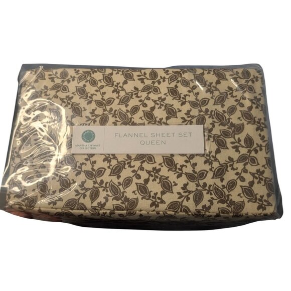 Martha Stewart Queen Inglenook Flannel Sheet Set 100% Cotton Floral Fall Winter - Picture 4 of 13